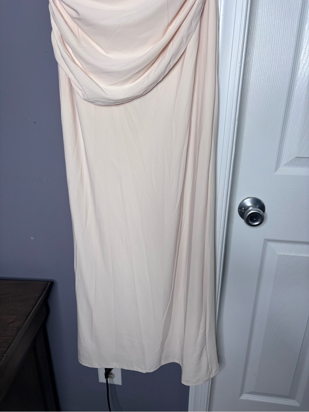 Zara Ivory Draped Halter Maxi Dress Small - Picture 4 of 9